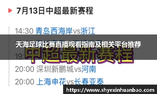 天海足球比赛直播观看指南及相关平台推荐