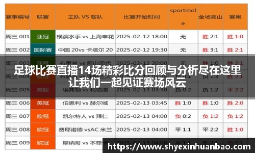 足球比赛直播14场精彩比分回顾与分析尽在这里让我们一起见证赛场风云